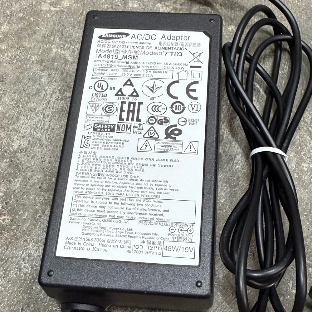Samsung 19V Power Adapter TV Monitor OEM